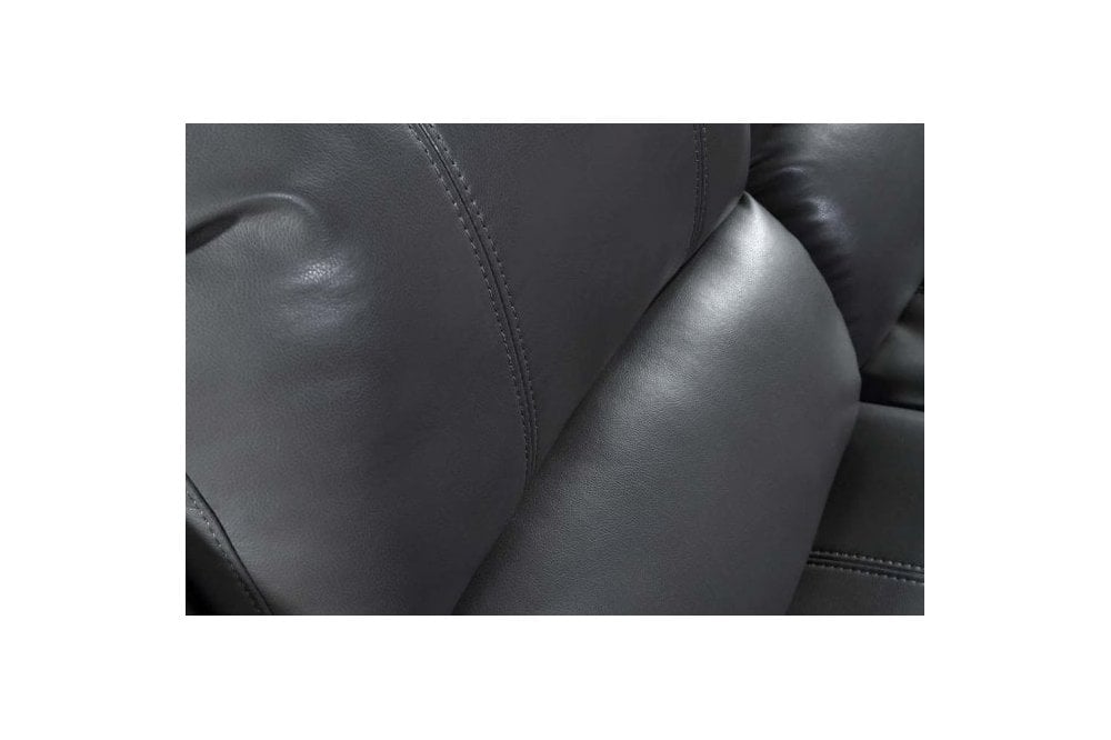 Valencia Grey Leather Manual Recliner 2+1 Seater Sofa Set