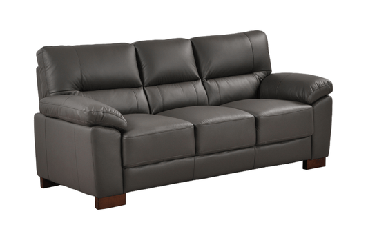 Dalmore Genuine Leather Grey 3+1 Seater Sofa Set - Furniture Instore