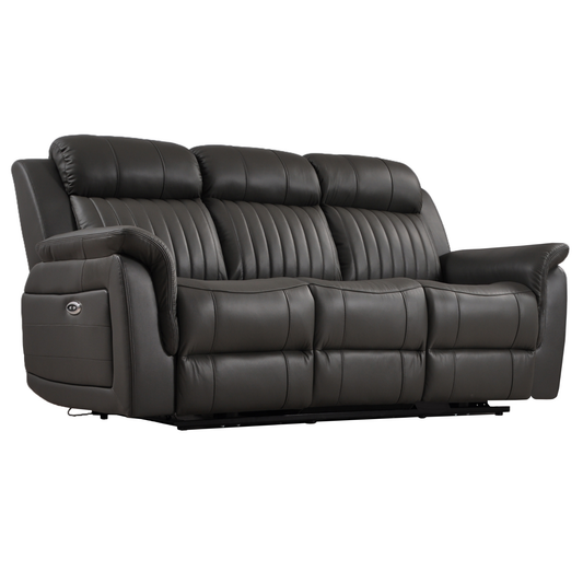 Cidliano 3-seater sofa shown at an angle on a white background, highlighting its sleek design and fabric texture.