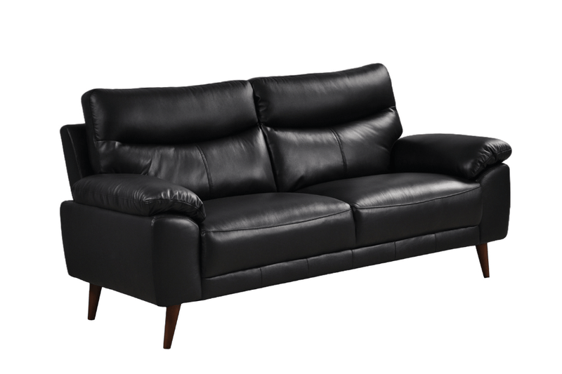Vantage Genuine Leather Black 3+1+1 Seater Sofa Set - Furniture Instore