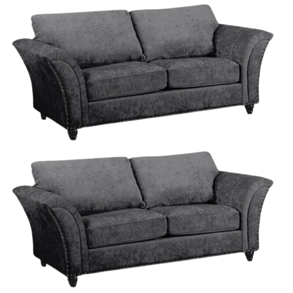 Canterbury Grey Fabric 3+3 Seater Sofa Set - Furniture Instore