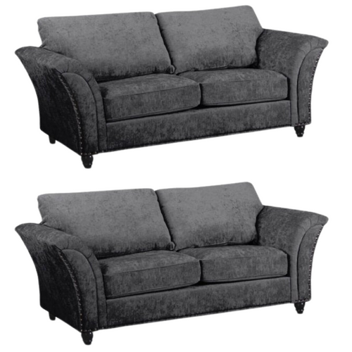 Canterbury Grey Fabric 3+3 Seater Sofa Set