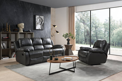 Valencia Grey Leather Manual Recliner 3+1 Seater Sofa Set - Furniture Instore