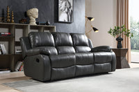 Valencia Grey Leather Manual Recliner 3+1 Seater Sofa Set - Furniture Instore