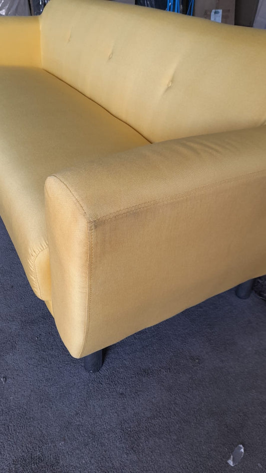 Outlet Alex Yellow Fabric 3 Seater Sofa - Furniture Instore
