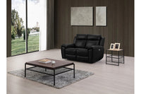 Annecy Genuine Leather Black Electric Power Recliner 2 Seater Sofa - Furniture Instore