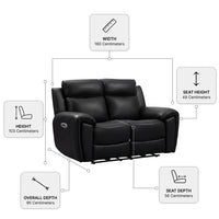Annecy 2 seater black measurement