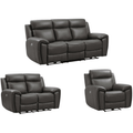 Annecy Leather Grey Electric Recliner 3+2+1 Seater Sofa Set