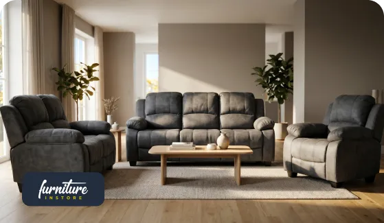 Best Valerie Charcoal Fabric Sofa Sets for Families and Lounges