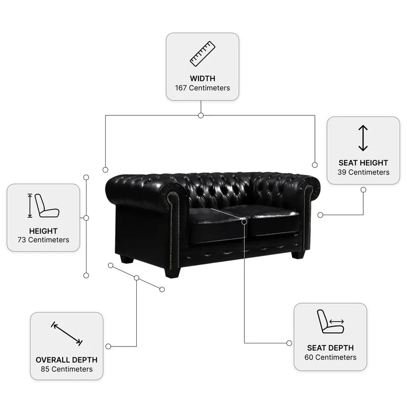 Chesterfield Black Measurement