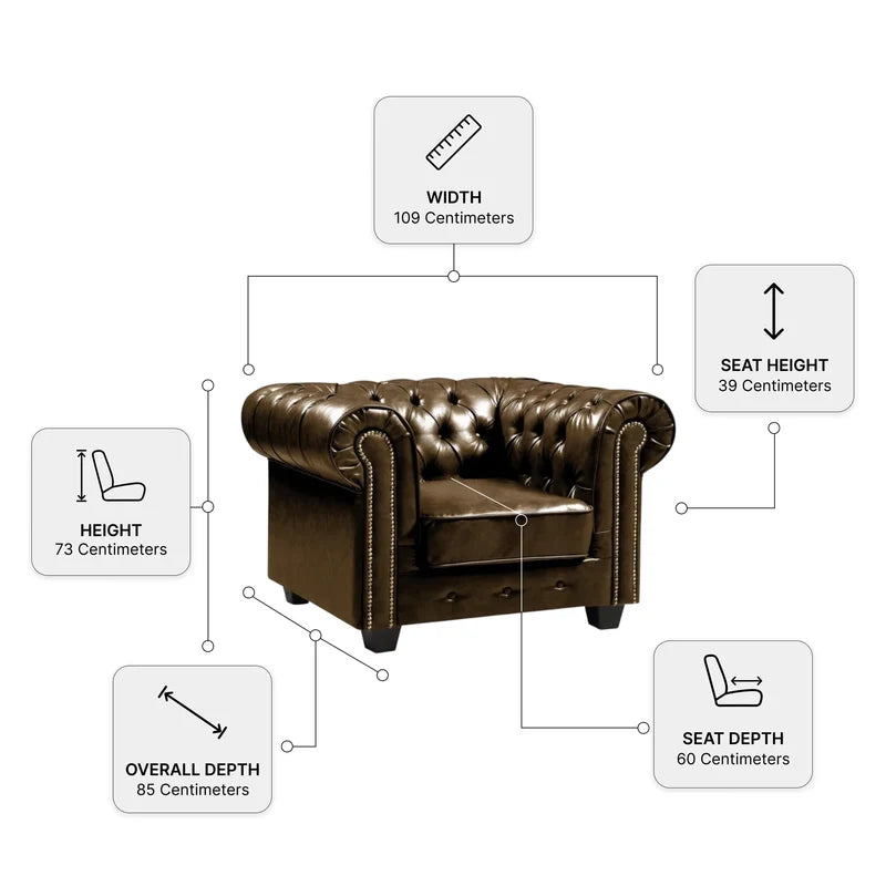 Chesterfield Brown Measurement