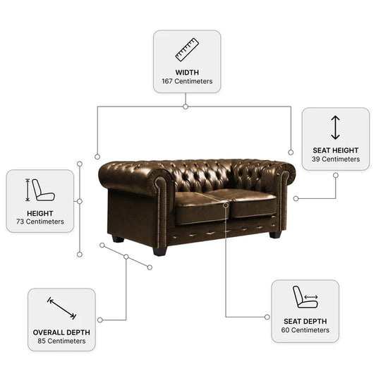 Chesterfield Brown Measurement