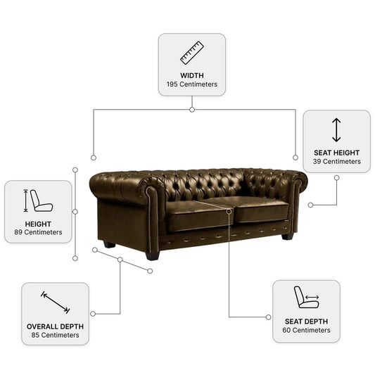 Chesterfield Brown Measurement