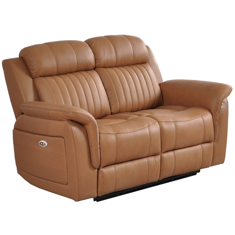 Brown leather sofa on a white background