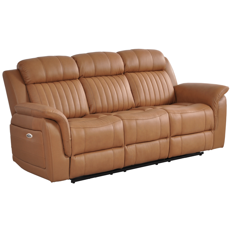 Brown leather sofa on a white background