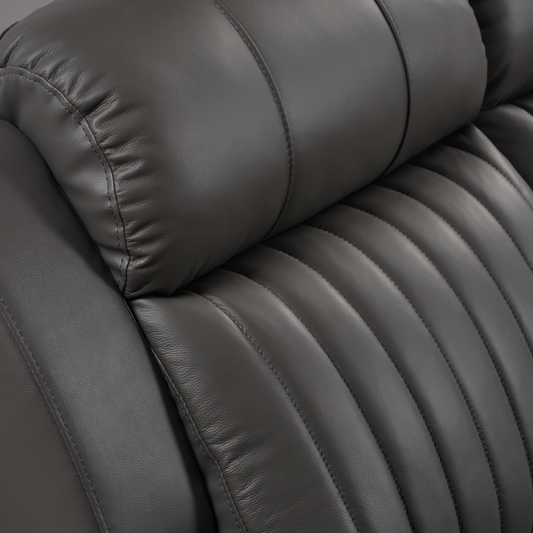 Cidliano Genuine Leather Grey 2 Seater Sofa