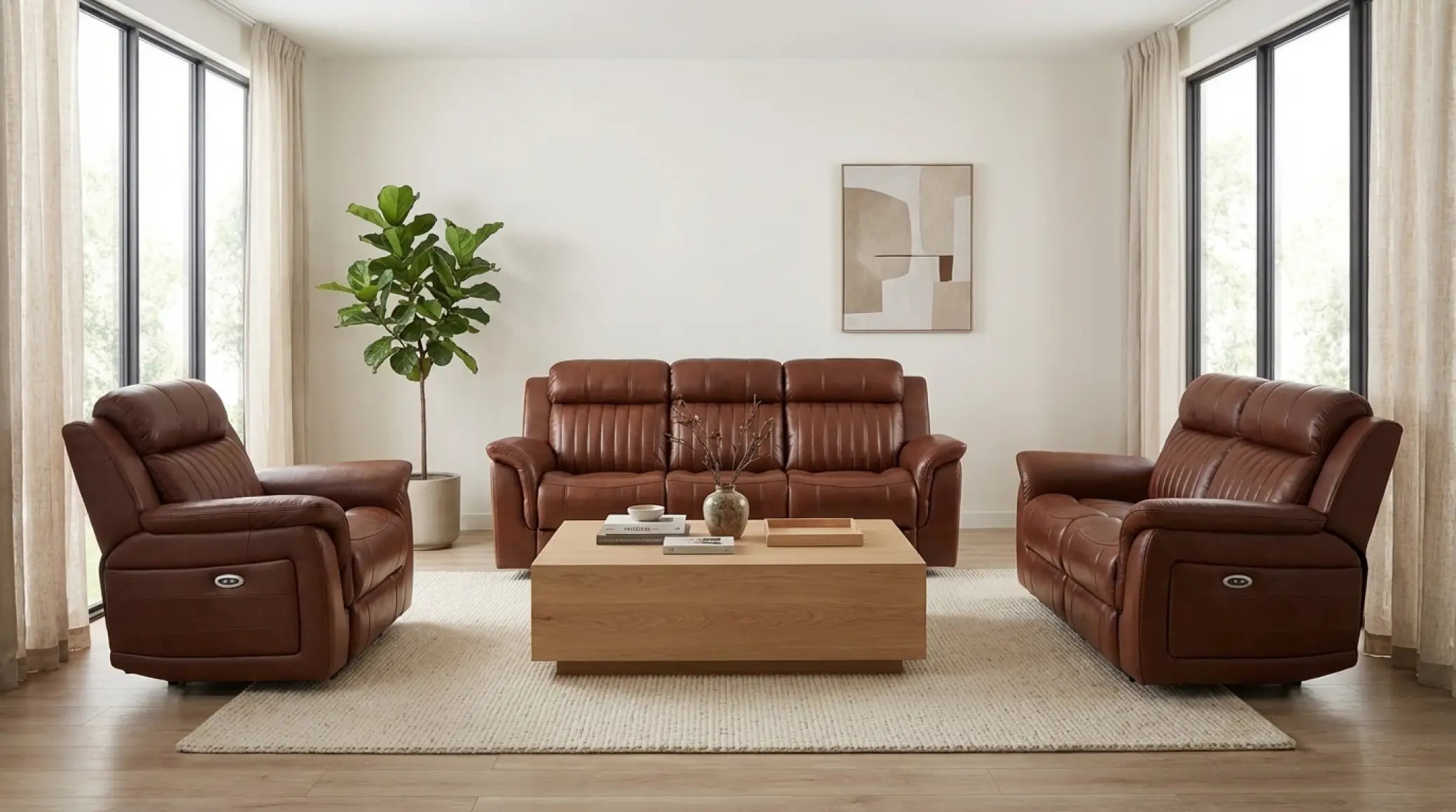 Cidliano tan 1+1+3 seater sofa set