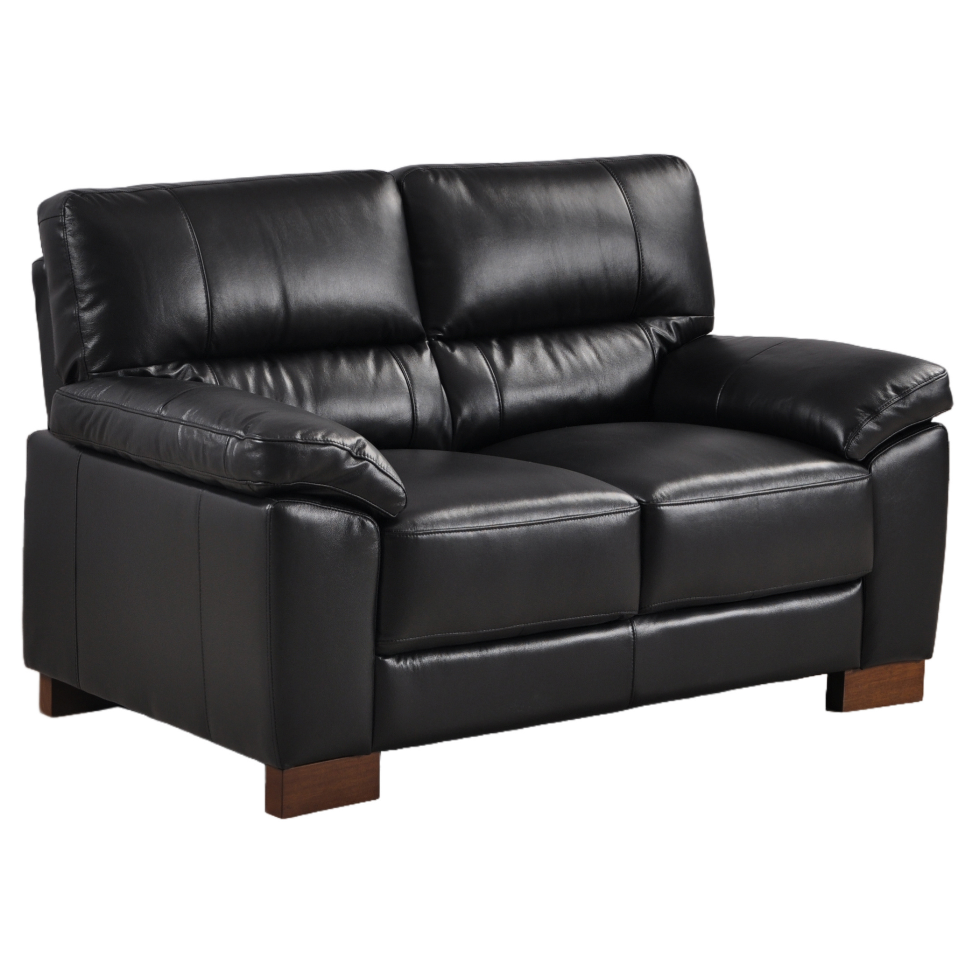 Dalmore Black 2 Seater – angled view of a black two-seater sofa on a white background.