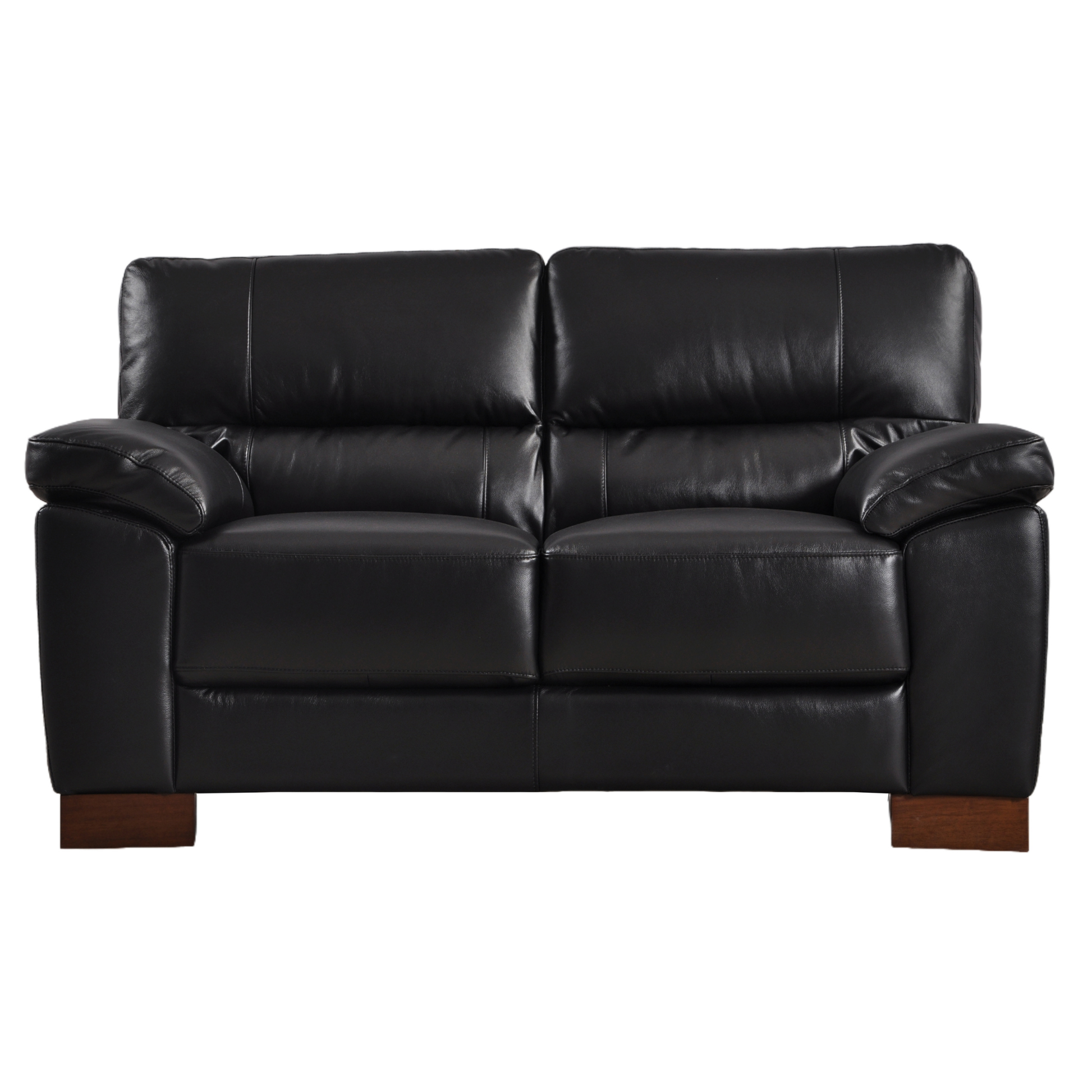Dalmore Black 2 Seater – front-facing black two-seater sofa on a white background.