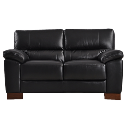 Dalmore Black 2 Seater – front-facing black two-seater sofa on a white background.