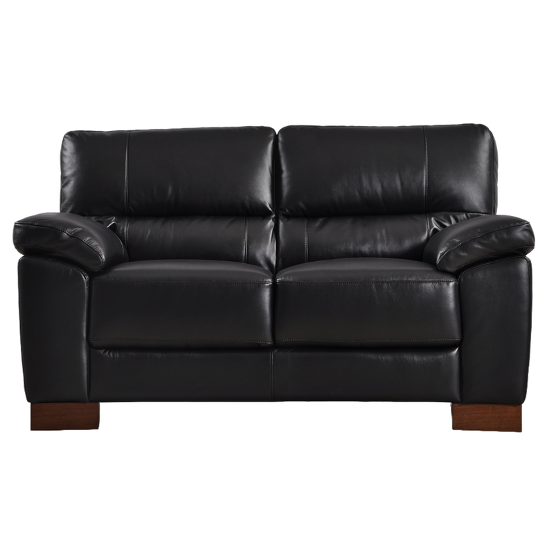 Dalmore Black 2 Seater – front-facing black two-seater sofa on a white background.