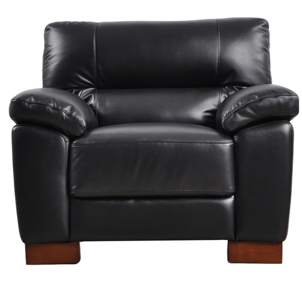 Dalmore Genuine Leather Black Armchair