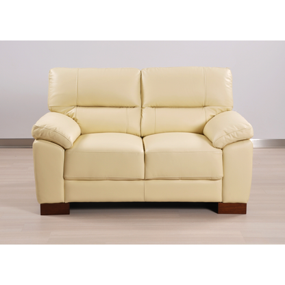 Dalmore Cream 2 Seater – front-facing cream-colored two-seater sofa in a modern living room setting.