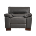 Dalmore Genuine Leather Grey Armchair