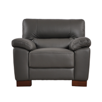 Dalmore Genuine Leather Grey Armchair