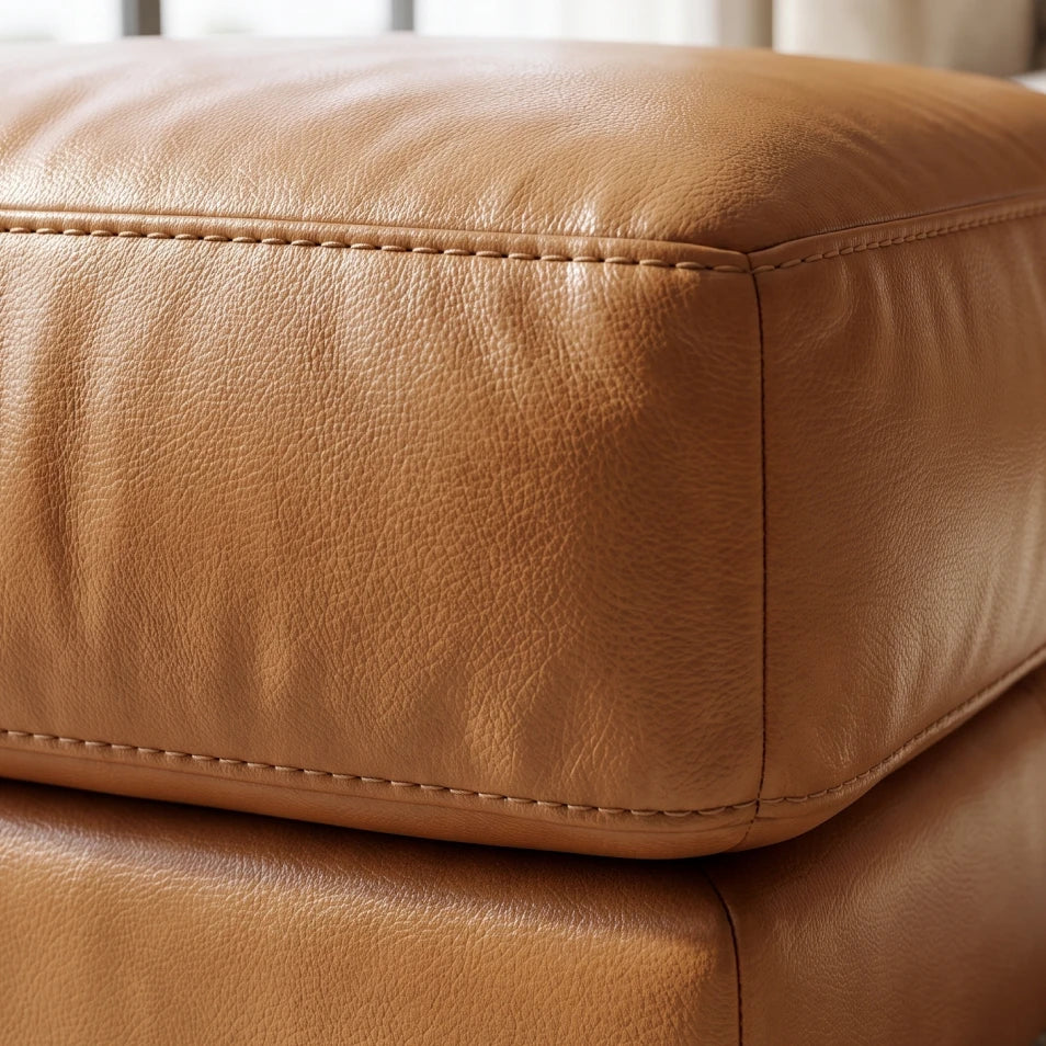 Dalmore Genuine Leather Caramel Footstool