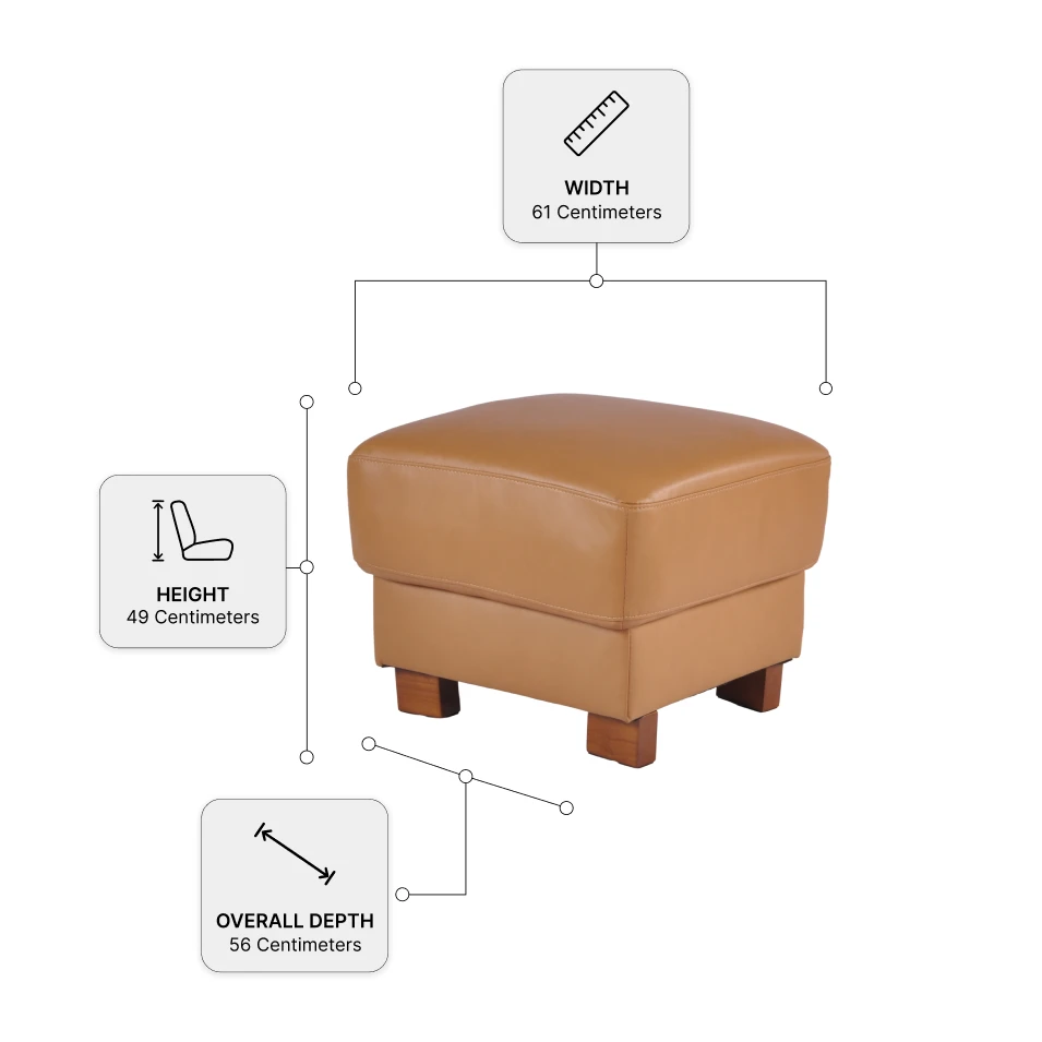 Dalmore Genuine Leather Caramel Footstool