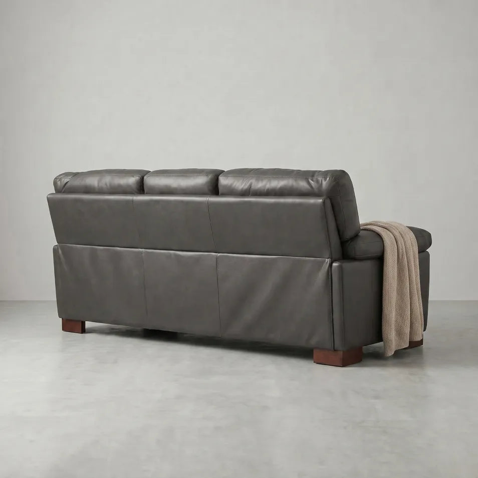 Dalmore Genuine Leather Grey 3+2+1 Seater Sofa Set