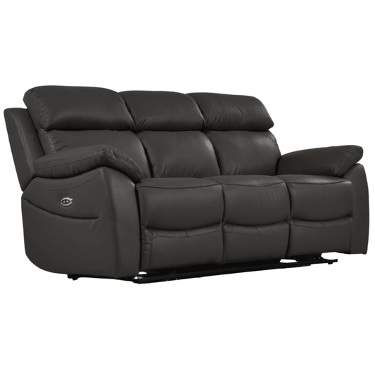 Gray reclining sofa on a white background