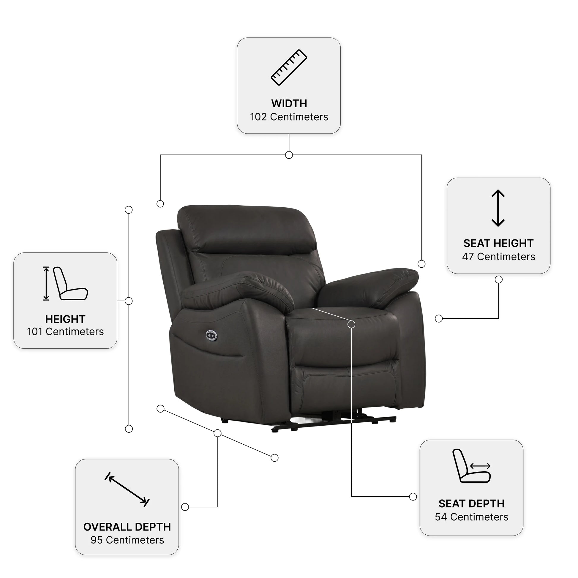 Dandrea Genuine Recliner 3+1 Sofa Set