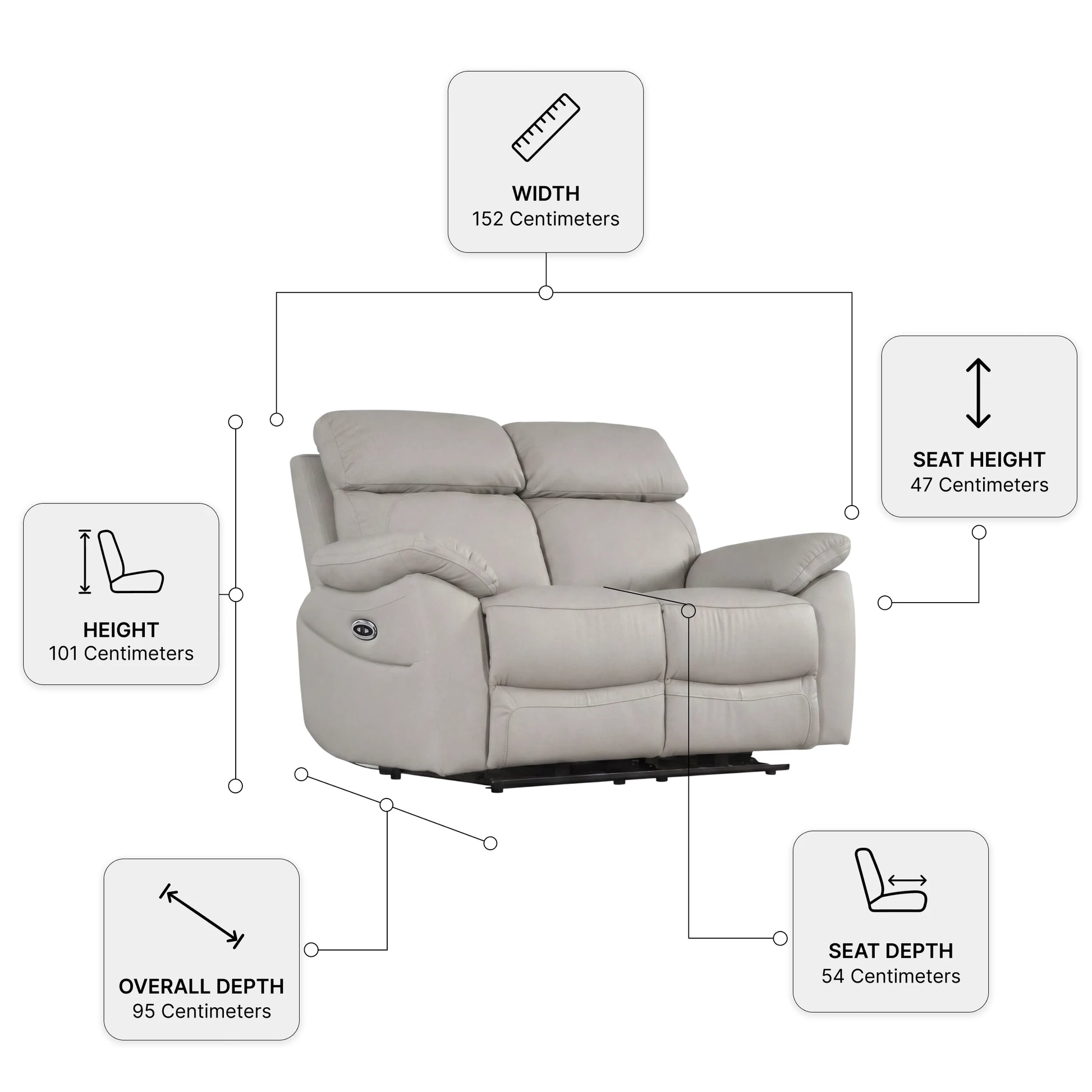 Dandrea Light Grey Electric Recliner