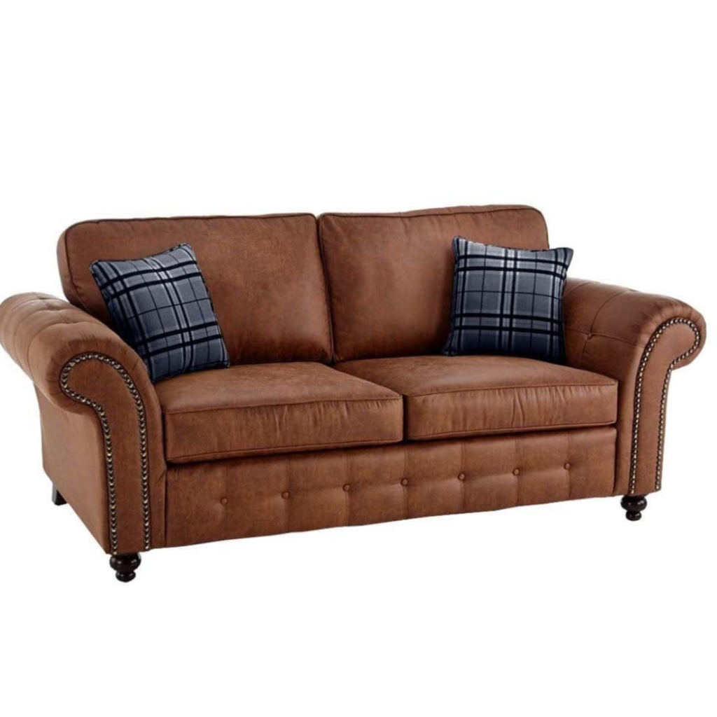 Outlet Oakland Tan Suede 3 Seater Sofa