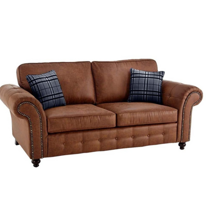 Outlet Oakland Tan Suede 3 Seater Sofa