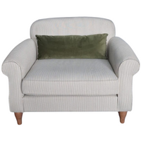 Cream fabric armchair on a white background