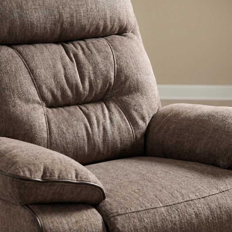 Foster Brown Fabric Electric Recliner 3+1+1