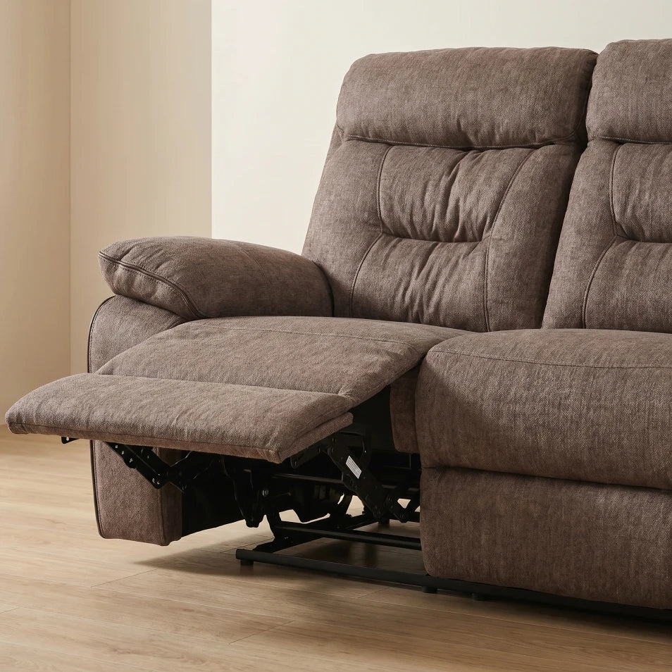 Foster Brown Recliner 3 Seater Sofa
