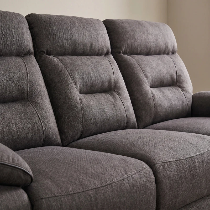 Foster Grey Fabric Electric Recliner 3+3