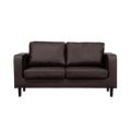 Box Brown Leather 2 Seater Sofa