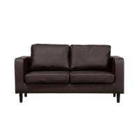 Box Brown Leather 2 Seater Sofa