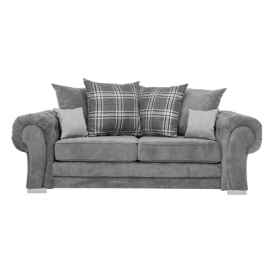 Verona Scatter Grey Fabric 3 Seater Sofa