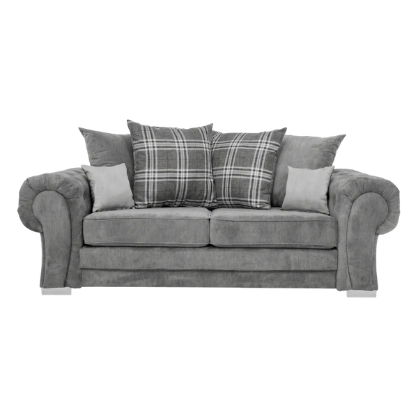Verona Scatter Grey Fabric 3 Seater Sofa