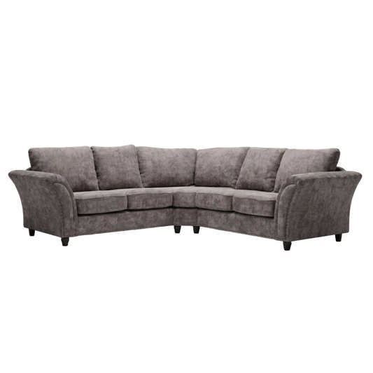 Canterbury Truffle Fabric High Back Corner Sofa