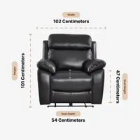 Dandrea Genuine Leather Black  Electric Power Recliner Armchair