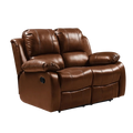 Valencia Tan Leather 2 Seater Manual Recliner Sofa