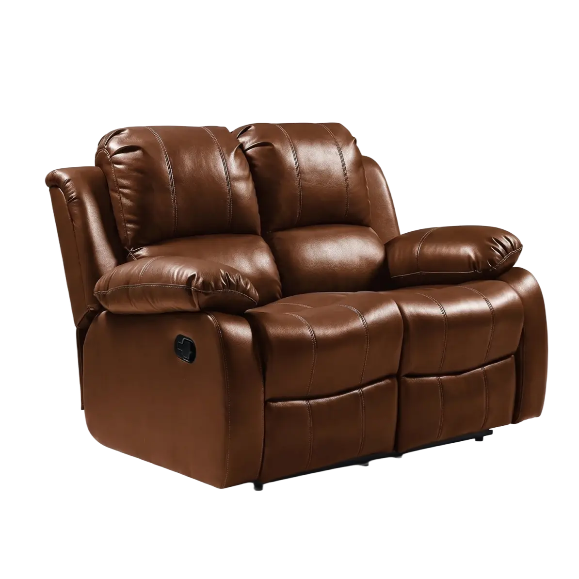 Valencia Tan Leather 2 Seater Manual Recliner Sofa