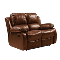 Valencia Tan Leather 2 Seater Manual Recliner Sofa